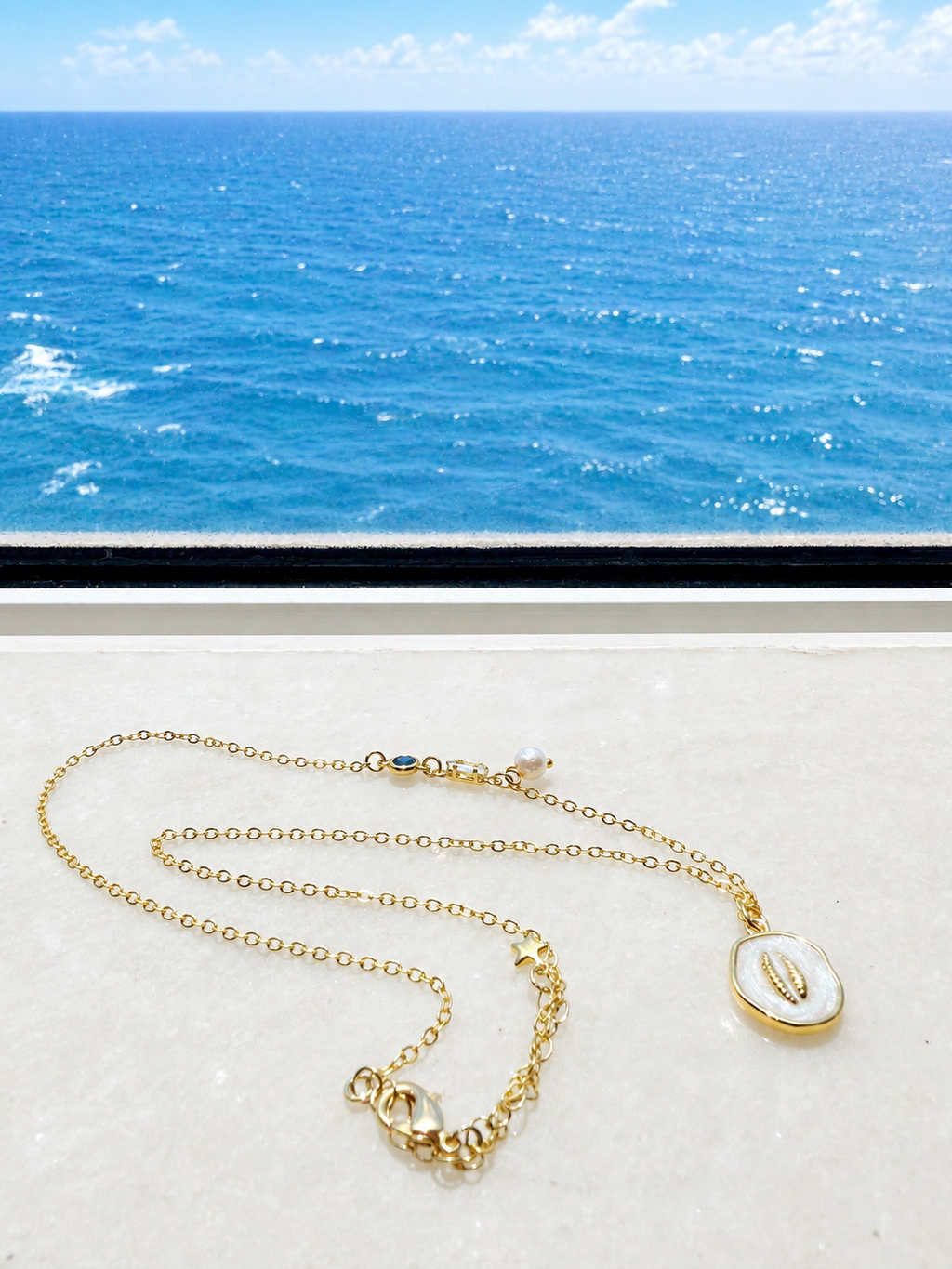 Pearl Cowrie Necklace
