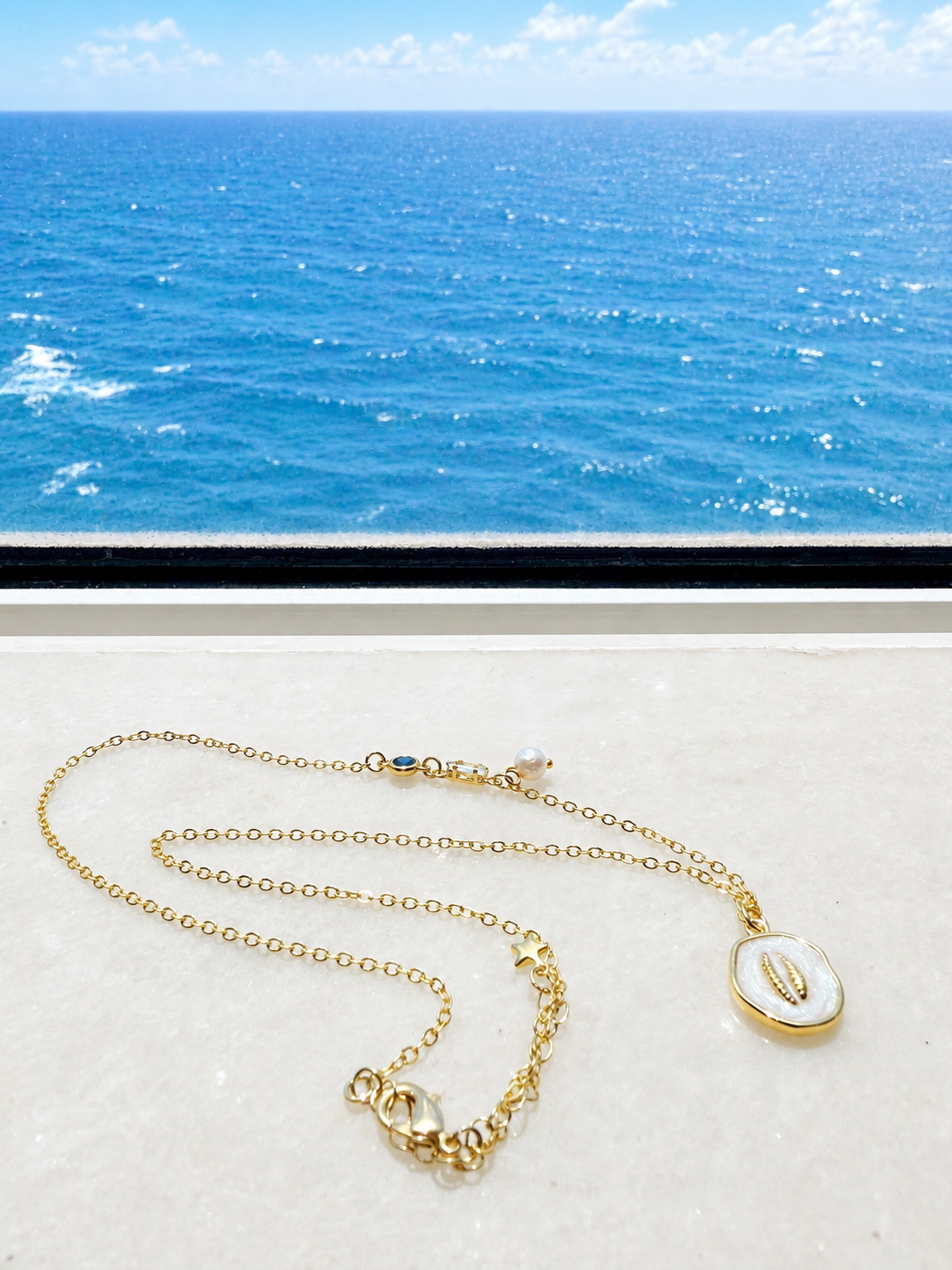 Pearl Cowrie Necklace